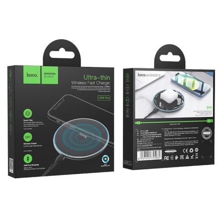 Wireless charger Hoco CW6 Pro, PD/QC 15 W 2 A, black-6