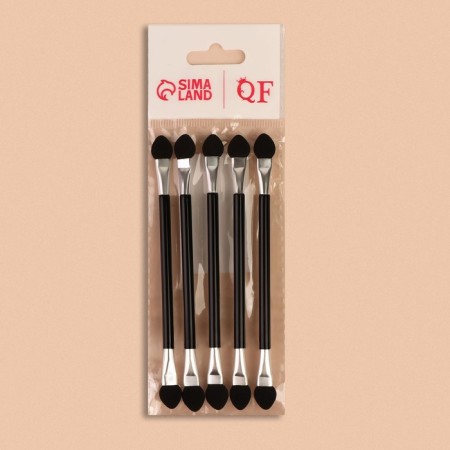 A set of applicators for shadows, bilateral, 5 pcs, 11.5 cm, black/silver color-5