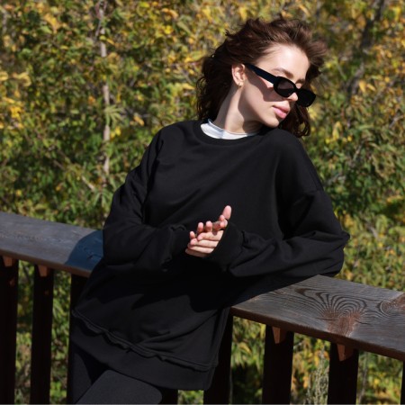 Jumper (sweatshirt) Women's Minaku: Casual Collection Black Color, Rr. 46-6