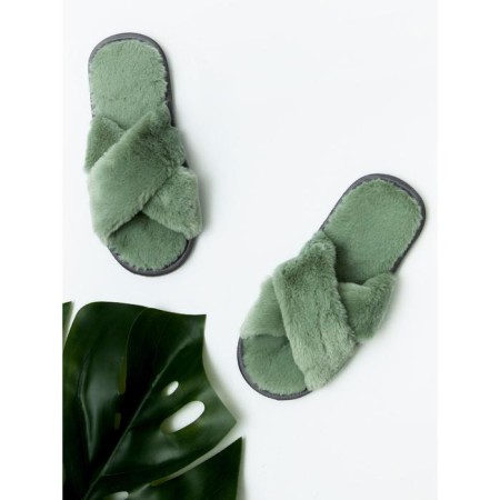 Slippers Women's cross open nose, size 39-41, emerald color-5