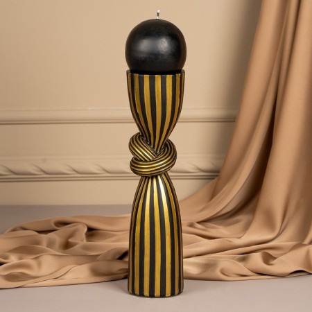 Click for one candle "Knot", a color of black and gold 29.5 x 7.5 x 7.5 cm-8