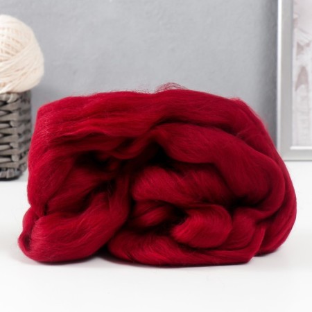 Fasting wool 100% half -toned wool 50 g (091, cherry)