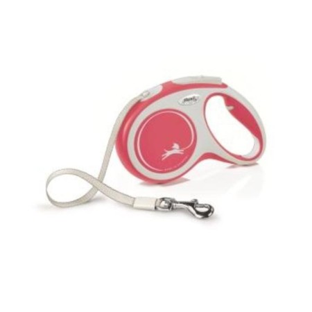 Roulette Flexi New Line Comfort M (up to 25 kg) tape, 5 m gray/red