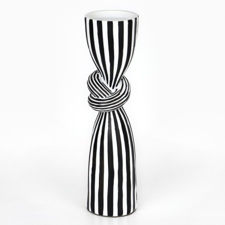 Click for one candle "Knot", white-black color 39 x 10.5 x 10.5 cm-2
