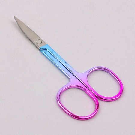 Scissors manicure, bent, wide, 8.8 cm, chameleon color-1