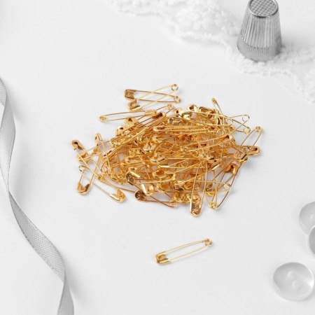 English pins, 22 mm, 80 pcs, gold color-1