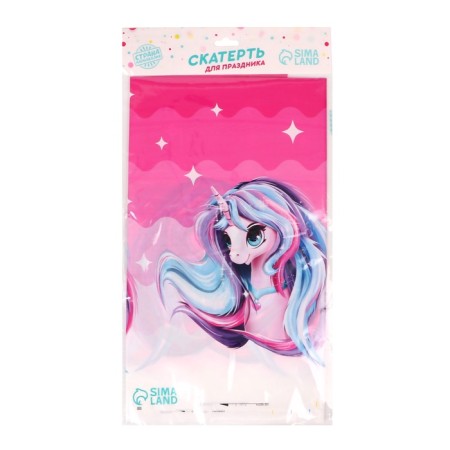 The single tablecloth “Fairy -tale unicorn”, 137 × 180 cm, pink-2