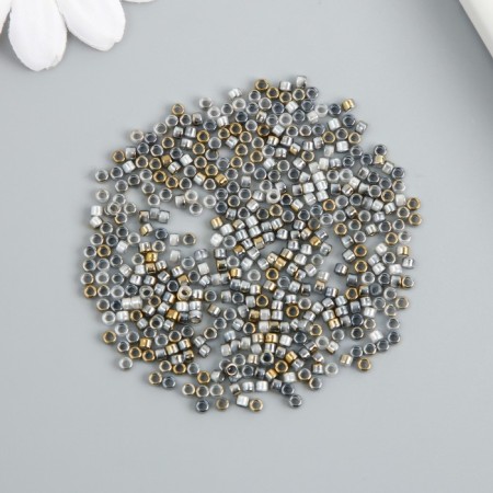 Glass 9/0 "Cylinders. Silver" two -tone, 450 g does not fade-2