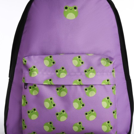 School backpack children for a girl "Frogs", waist bag, purple color-4