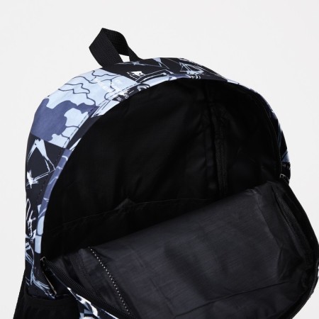 School backpack from textiles on lightning, 3 pockets, black color-5