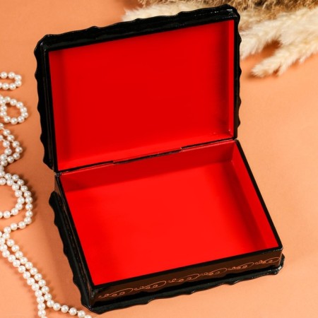 Casket "Racing on Troika", 17 × 23 × 6 cm, lacquer miniature-1