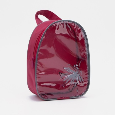 Cosmetic bag with a handle, raspberry color-1