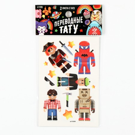 Translated tattoos "Pixel World", 2 sheets-2