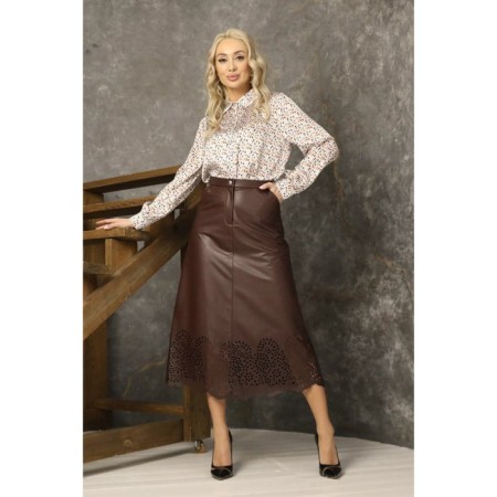 Women's skirt, size 44, brown color-12