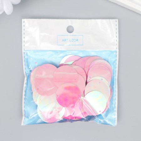 Sequins "circle" pink set 30 g d = 2.5 cm-2