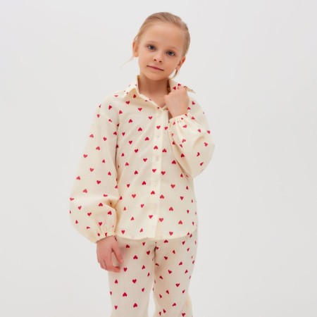 Pants Children's Minaku: Cotton Collection Beige Color, Height 122-4