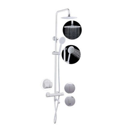 The shower system Fashun A52426-8, thermostat, pour 163 mm, tropes shower, white