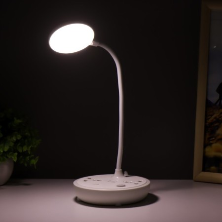 Table lamp "Universal" LED 5W 3000k 2 sockets 2xusb2.0 White 13x13x37cm Risalux-2