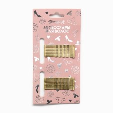 Invisibility for hair is golden, 24 pieces, 5 cm, set, princesses