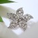 Brooch "Flower" wish, white color in silver