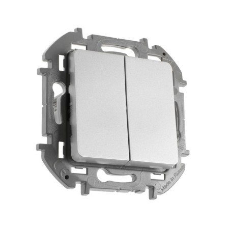 Two -clavy Legrand Inspiria, 10 AX, 250 V, aluminum switch