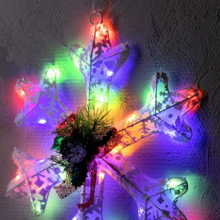 LED figure "Snowflake" 30 cm, metal, 220 V, glow of multi-2