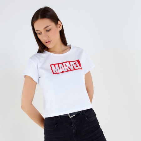 Shorted T -shirt "Marvel" Avengers, white color-1