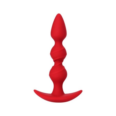 Trio anal plug, silicone, red color, 16 cm, d = 3.3 cm-2