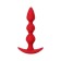 Trio anal plug, silicone, red color, 16 cm, d = 3.3 cm