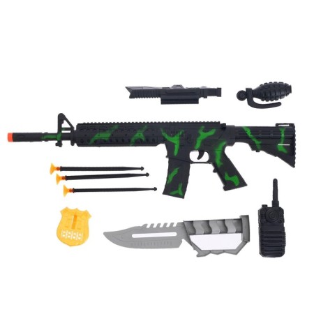 A set of police "Special Forces", 5 items, a machine gun shoots with suction cups-1