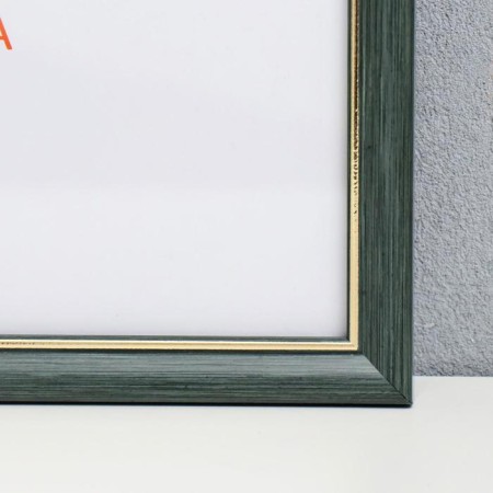 Photo frame plastic 25x35 cm, green with gold (plastic screen)-1