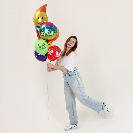 Set of balls "Happy Birthday. Candle ”, latex, foil, set 7 pcs.-5