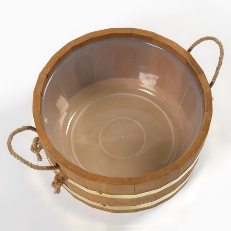 Gang 10 liters with a plastic insert, rope handles, brass hoop of thermo linden-6