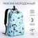 School backpack on lightning, 3 outer pockets, blue color