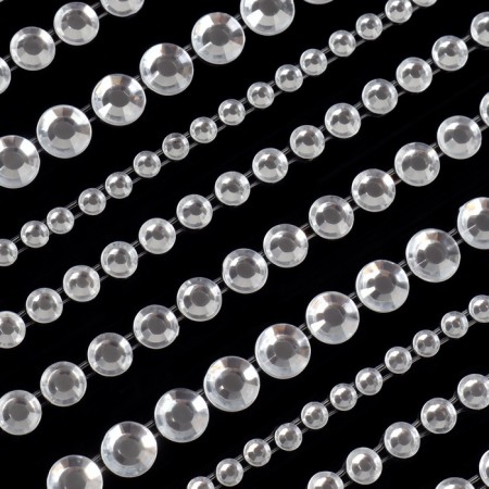 Rhinestones for nail decor, on a glue base, d = 3/4/5/6 mm, silver color-3