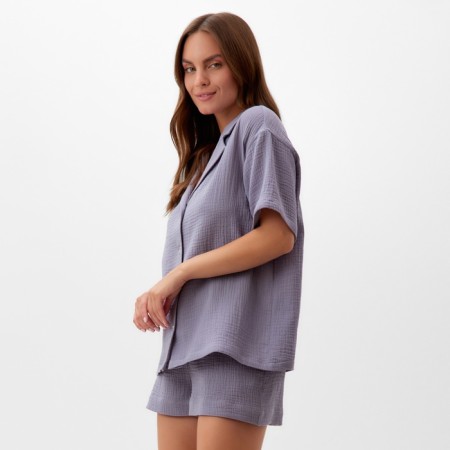 Пижама женская (рубашка, шорты) KAFTAN Basic р. 48-50, серый-3