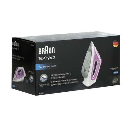 Iron Braun SI3030PU, 2300 W, ceramic sole, 45 g/min, 270 ml, white-pink-5