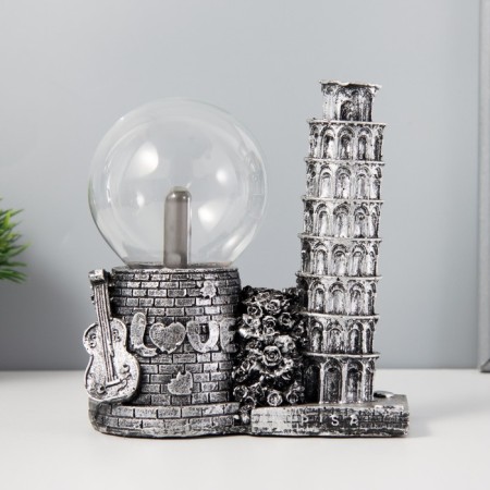 Plasma ball "Pisa tower" gray 14x10x16 cm Risalux