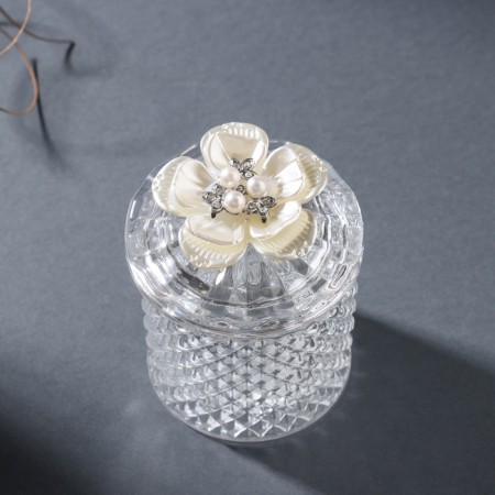 Casket Glass "Flower Fifth Flower" 6x6x8.5 cm-1