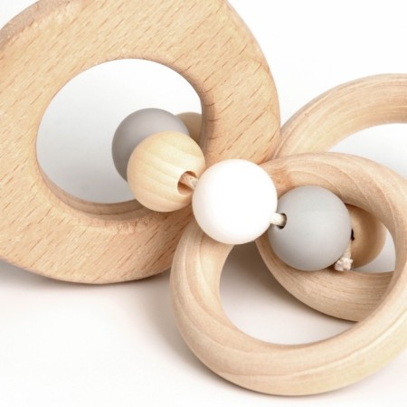 A wooden erupter for teeth "Bear", with silicone elements, crumb I-3