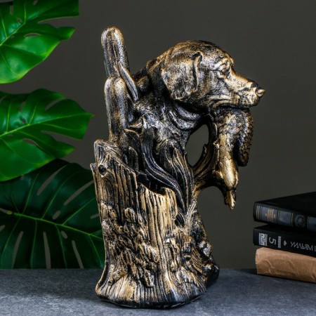 Standing for a bottle "Hunting" Bronze, 45x25x35cm-2