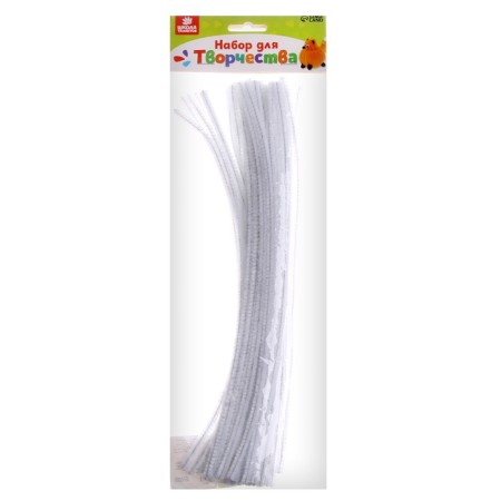 Wire with pile for crafts and decor set of 50 pcs., Size 1 pc. 30 × 0.6 cm, white color-4
