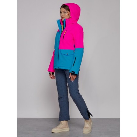 Ski jacket female winter, size 42, pink color-12