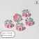 Diviner "Round dance of hearts", pink color in silver