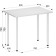 Light 1 kitchen table, 600 × 900 × 730 mm, white color