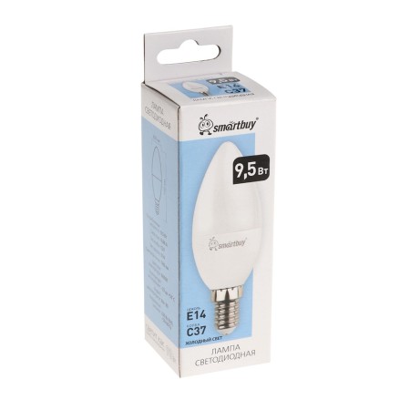LED LED SMARTBUY, E14, C37, 9.5 W, 6000 K, cold white light-2