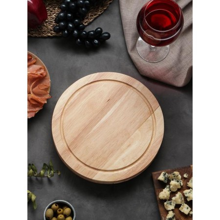 Set for feeding cheese, oak board 25 × 25 × 3.5 cm, 4 knives for cheese-7