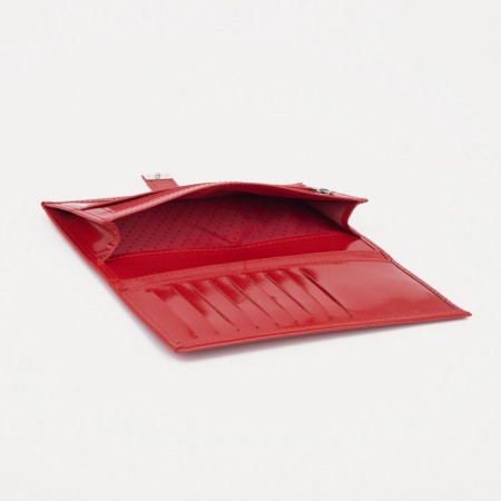 Women's wallet on the button, red color-2