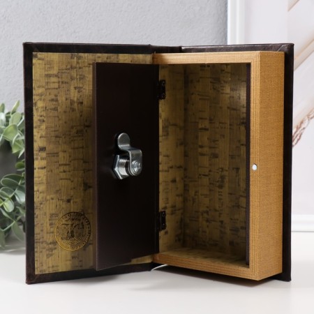 Safe wood book leather "Secrets of accumulation and increased" 21x13x5 cm-4
