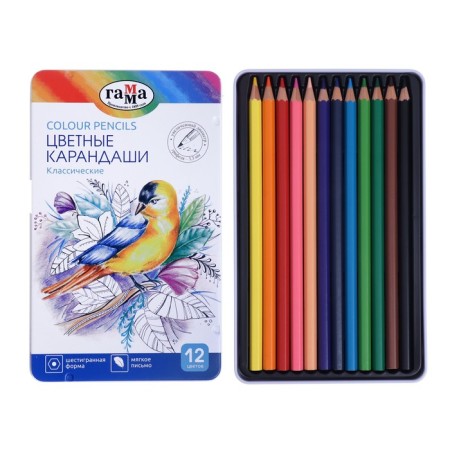 Pencils 12-Gamma "Classic", led D-3.3mm, sharpen, metal penalty 80220212